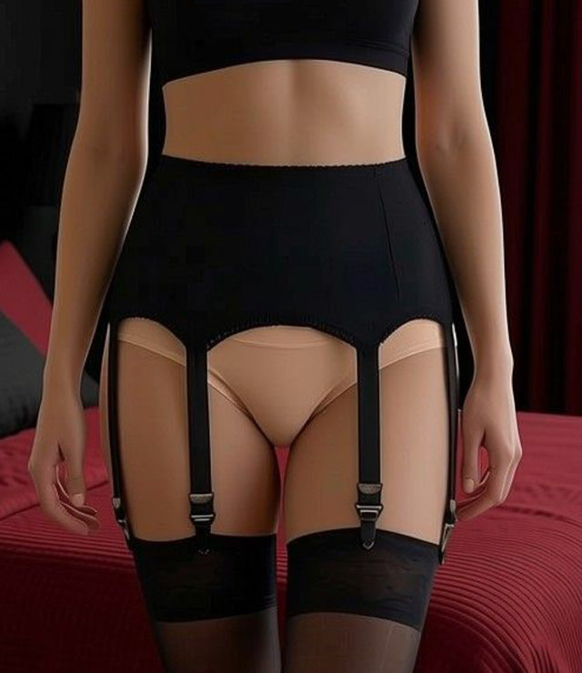 6 Strap Garter Belt Soft Panels - Extended sizes available - DDB