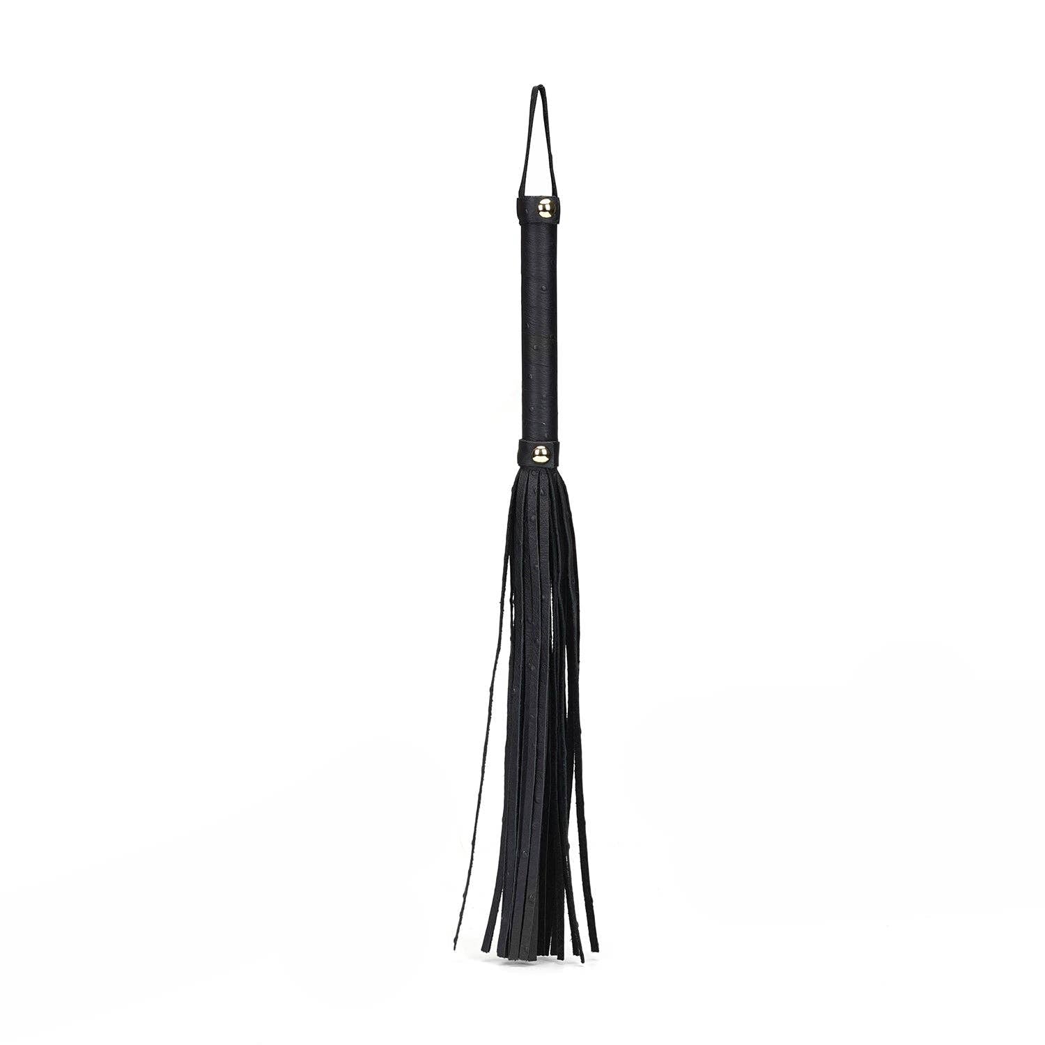 Black Leather Flogger Whip