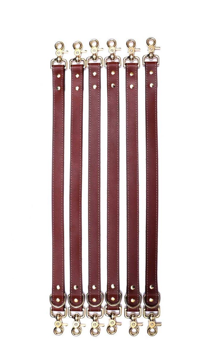 Finn - Mocha Leather 6 Point Under Mattress Bondage Restraint System - DDB