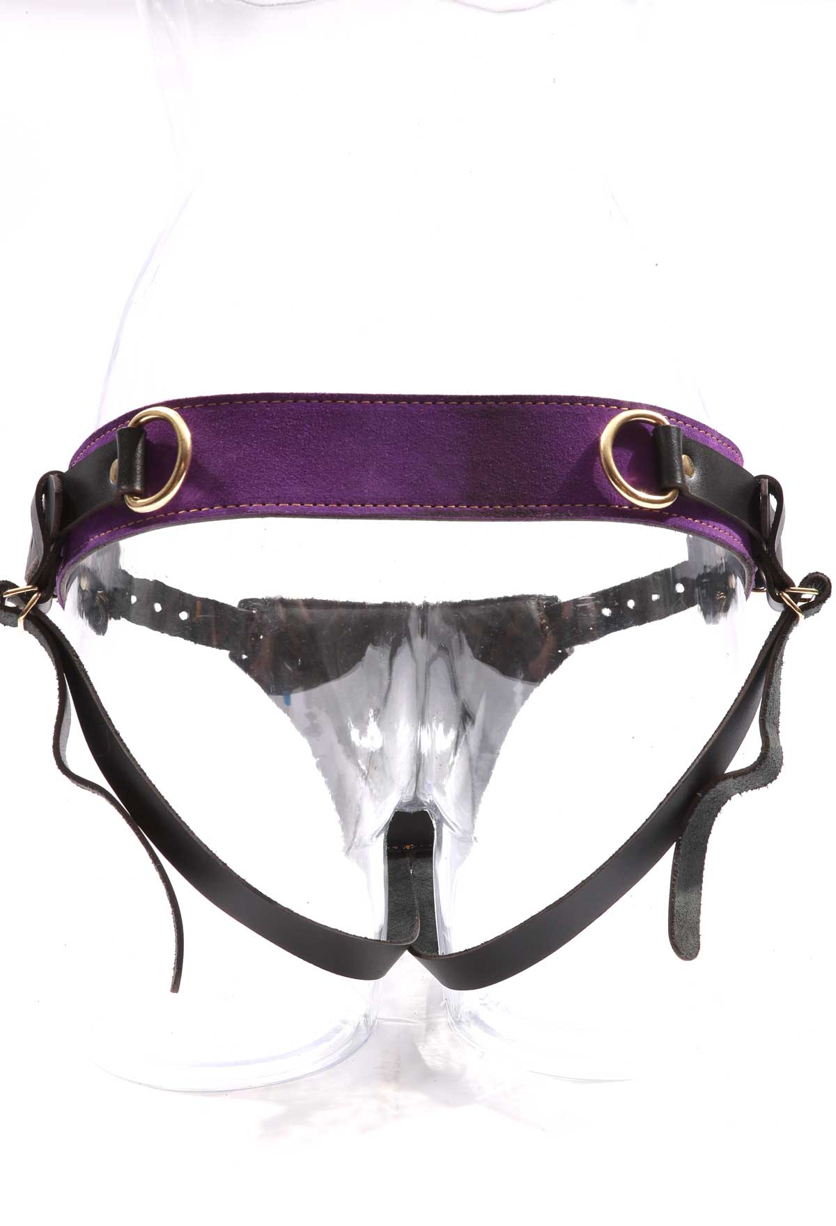 Athena - Special Edition Royal Purple Suede BDSM Strap On Harness - DDB