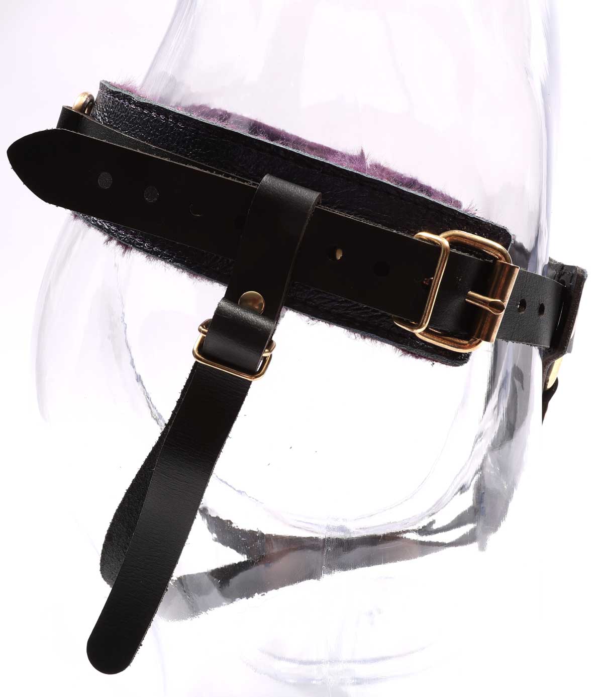 Sonya - Special Edition Metallic Sapphire Leather BDSM Strap On Harness - DDB