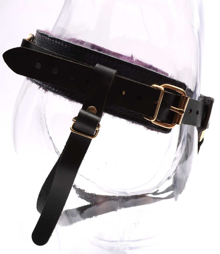 Sonya - Special Edition Metallic Sapphire Leather BDSM Strap On Harness - DDB