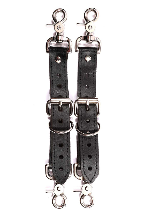 Mandrake - Premium Leather Adjustable Bondage Garters - DDB