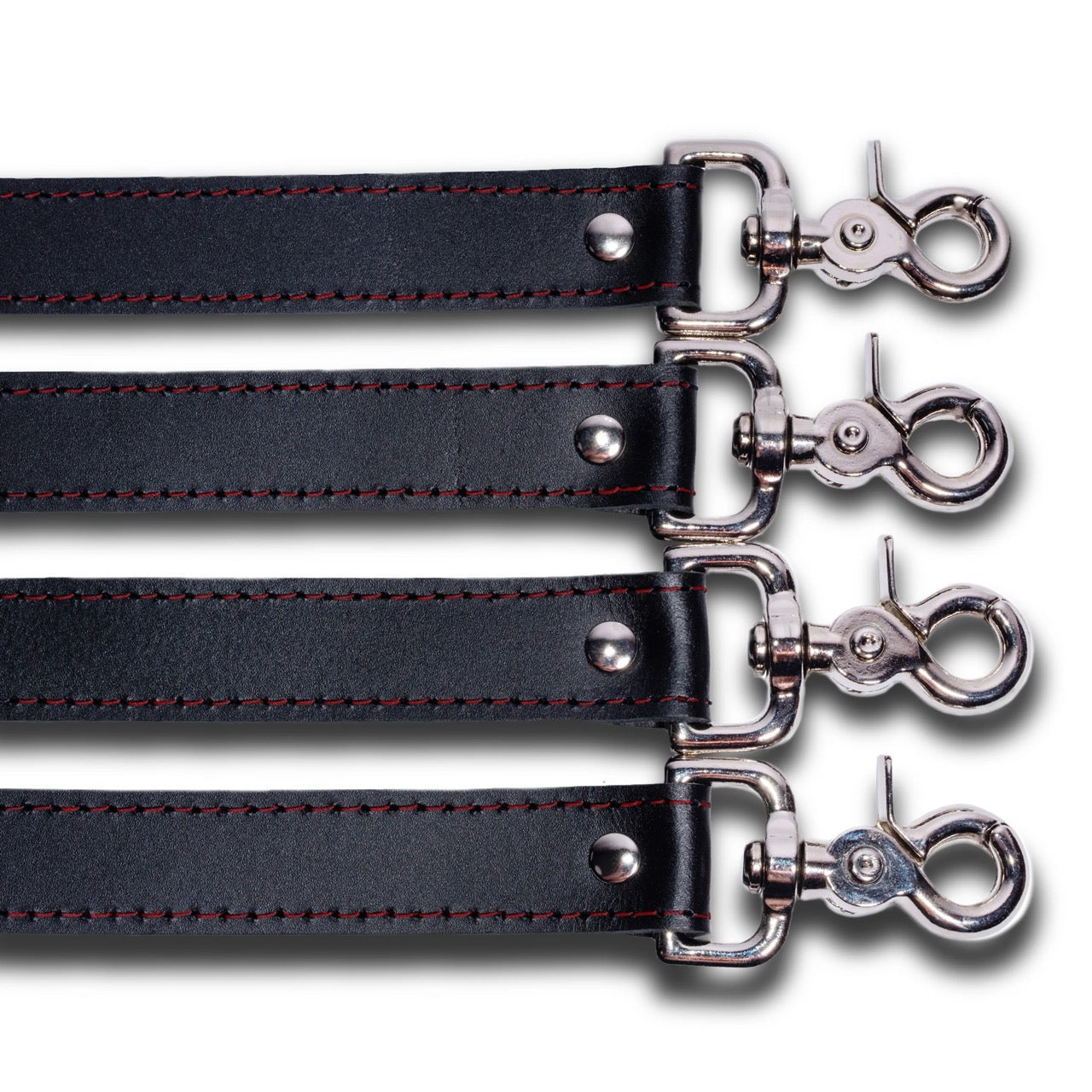 Mandrake - Black Leather BDSM Adjustable Straps - Bed Restraints - DDB