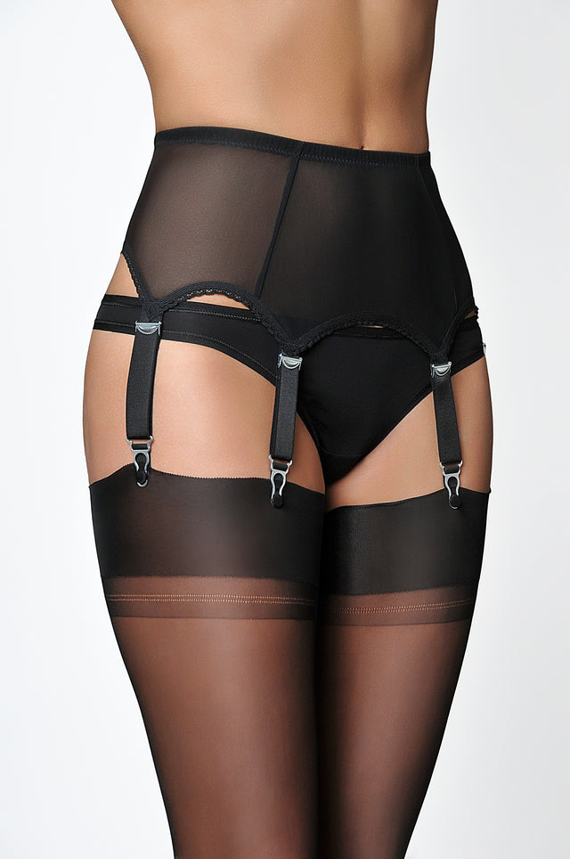 6 Strap Power Mesh Garter Belt - DDB