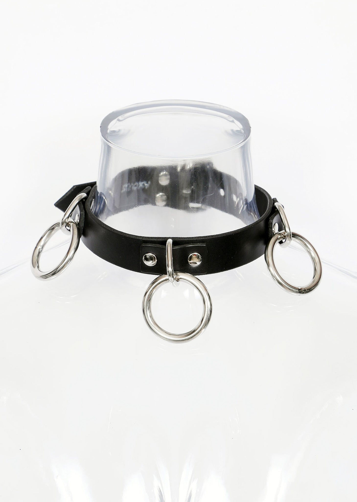 Classic Triple Ring Leather Collar - Dark Desires Boutique