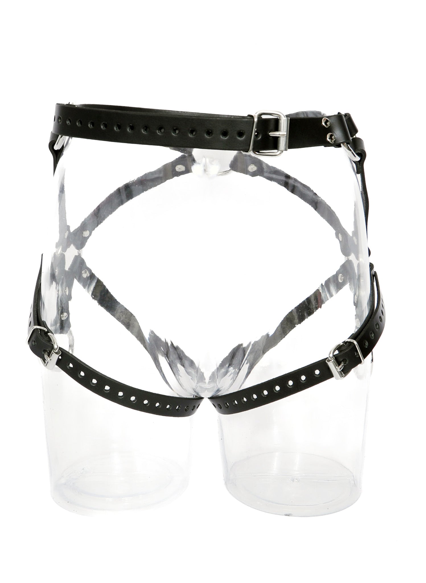 Leather Garter Belt with Restraint Points - Dark Desires Boutique