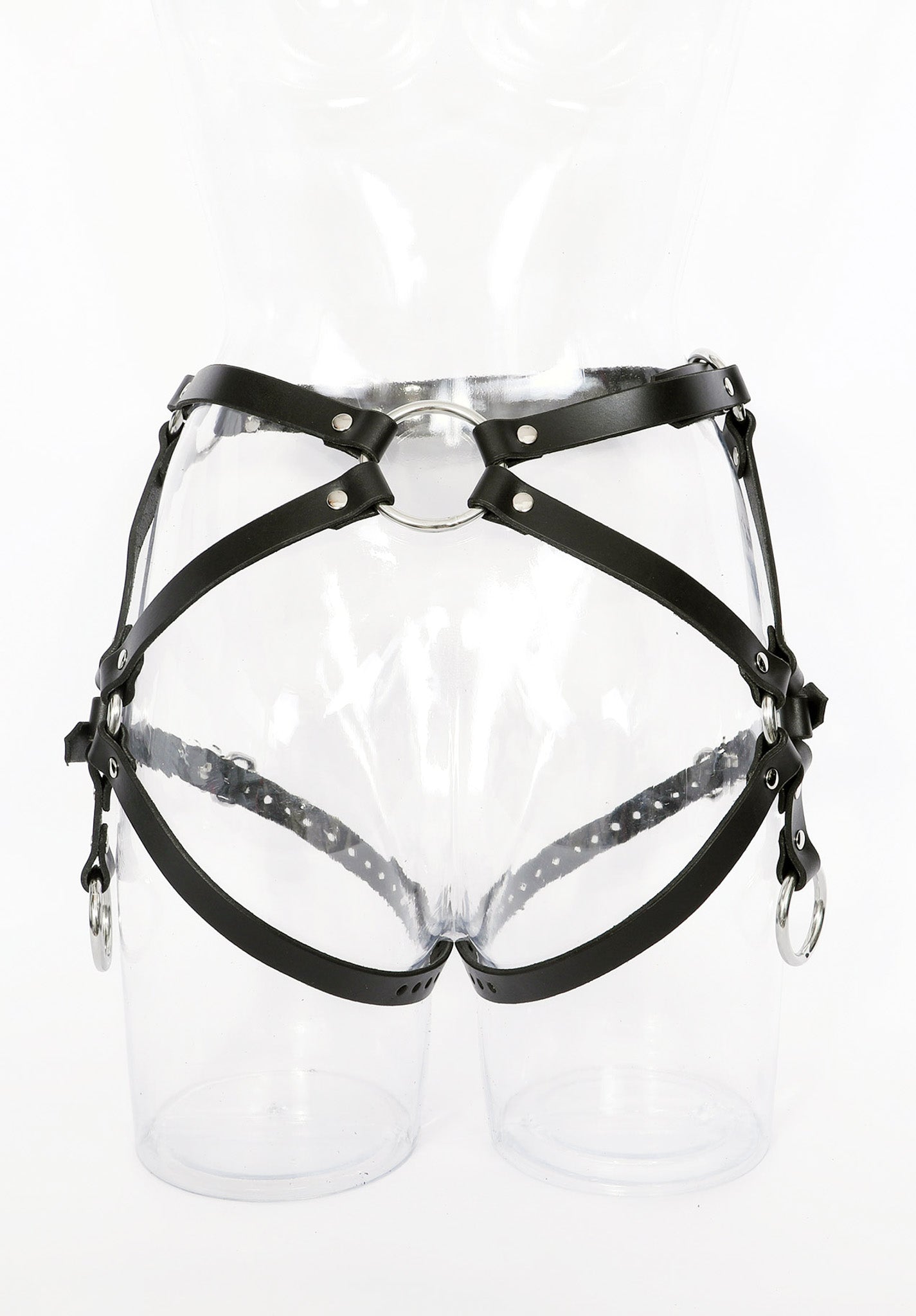 Leather Garter Belt with Restraint Points - Dark Desires Boutique