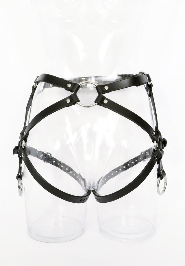 Leather Garter Belt with Restraint Points - Dark Desires Boutique