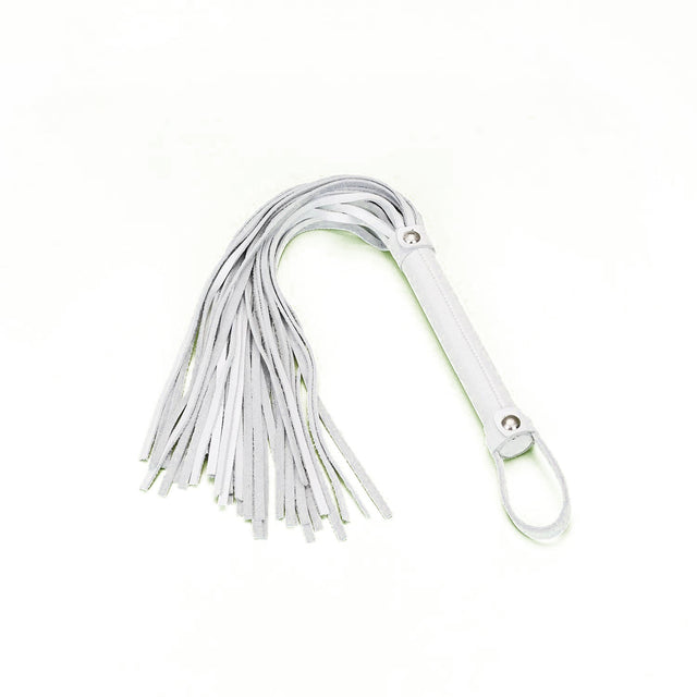 Fuji White - White Leather Flogger Whip - Beginner BDSM - DDB