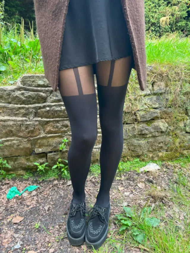 Suspender Tights - Black By Pretty Polly