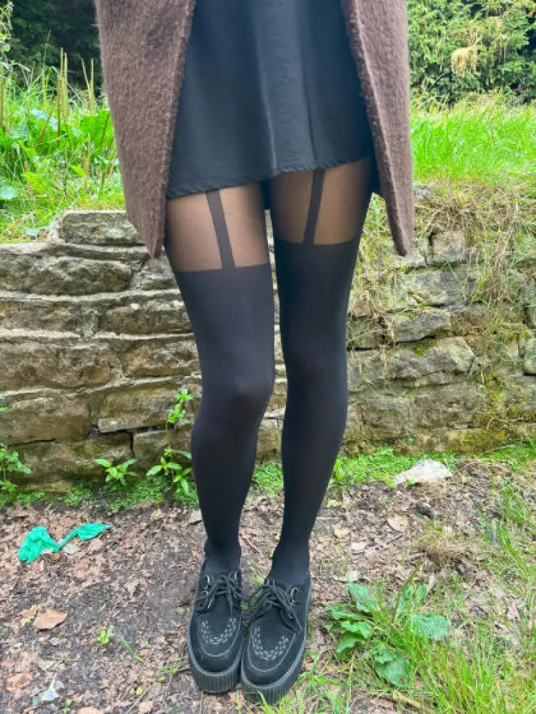 Suspender Tights - Black By Pretty Polly