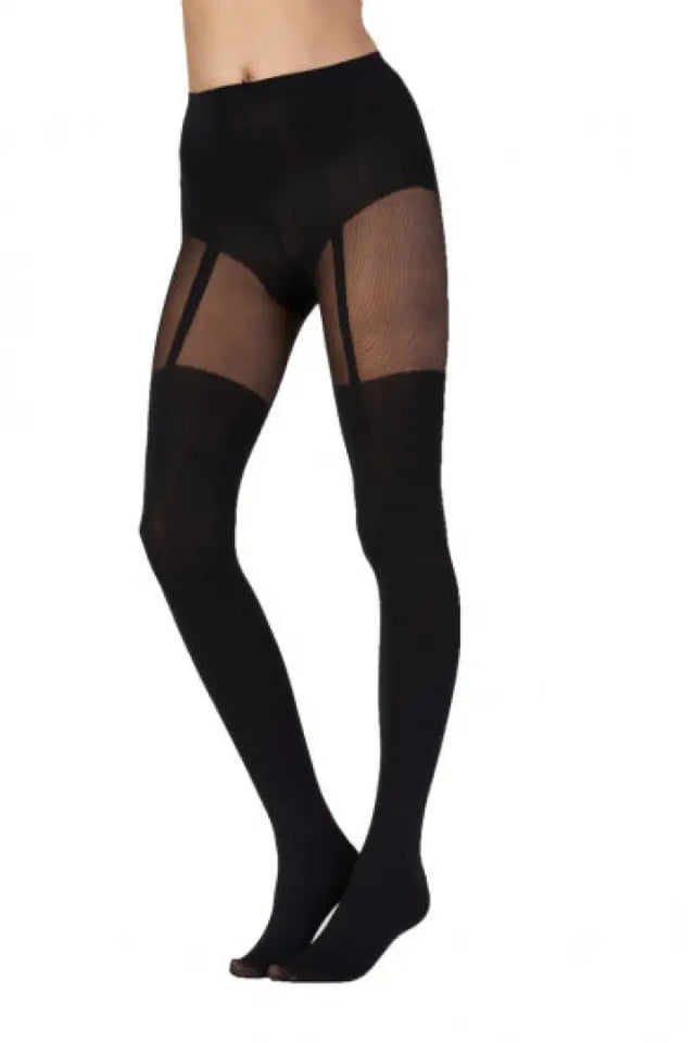 Suspender Tights - Black By Pretty Polly