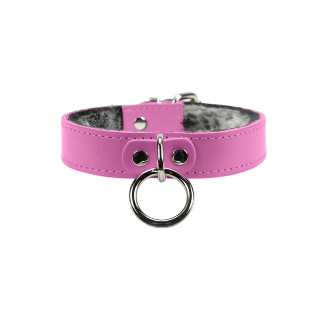 Kamila Premium Full Grain Luxury Leather Fur Lined Collar - Dark Desires Boutique