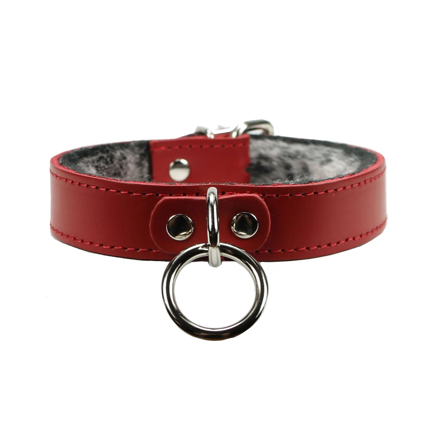 Kamila Premium Full Grain Luxury Leather Fur Lined Collar - Dark Desires Boutique