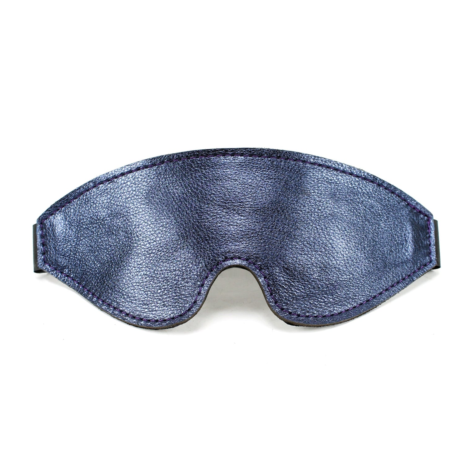 Sonya - Special Edition Metallic Sapphire Leather Blindfold - Dark Desires Boutique