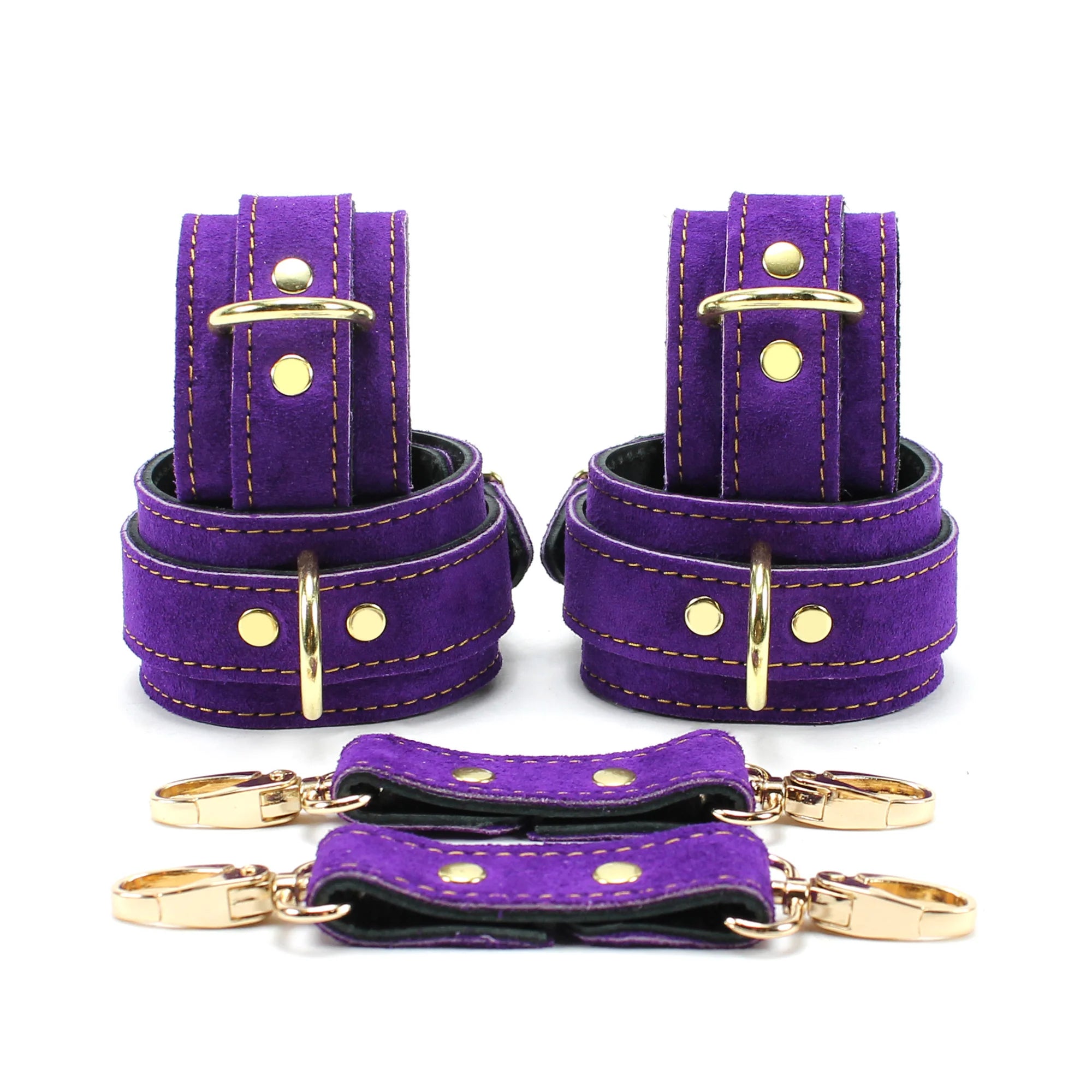 Athena Royal Purple Suede Restraint Collection - Dark Desires Boutique