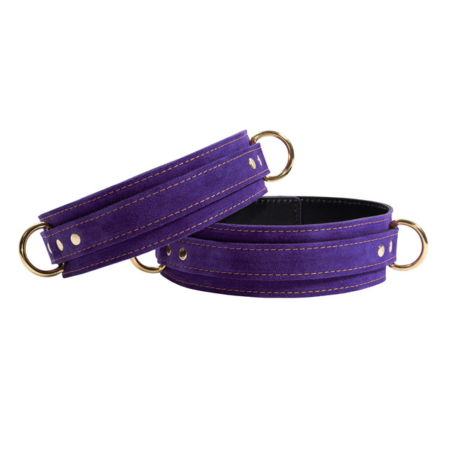 Athena Royal Purple Suede Thigh Restraints - Dark Desires Boutique