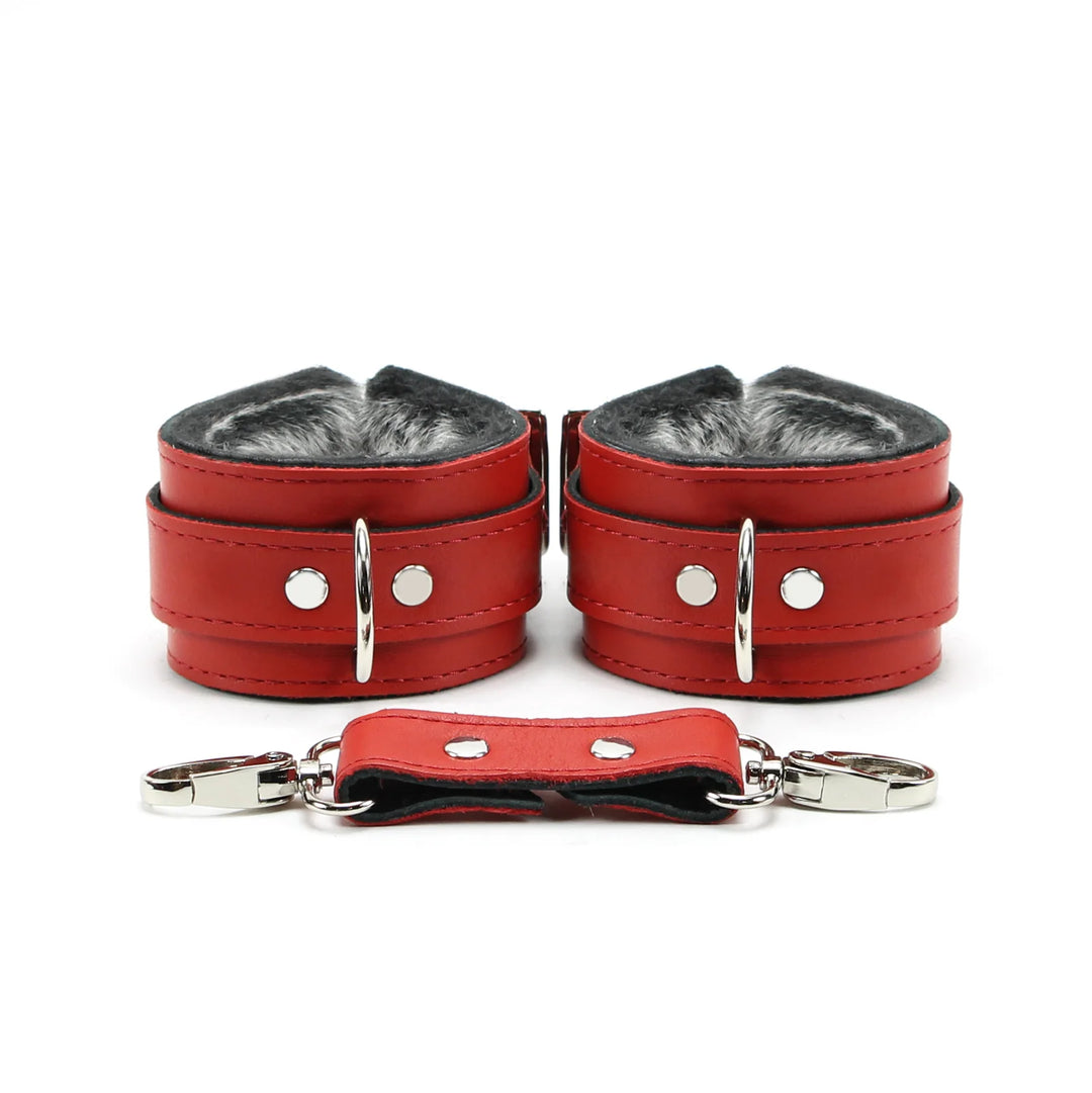 Berlin - Faux Fur Lined Leather Premium Restraint Collection - Dark Desires Boutique