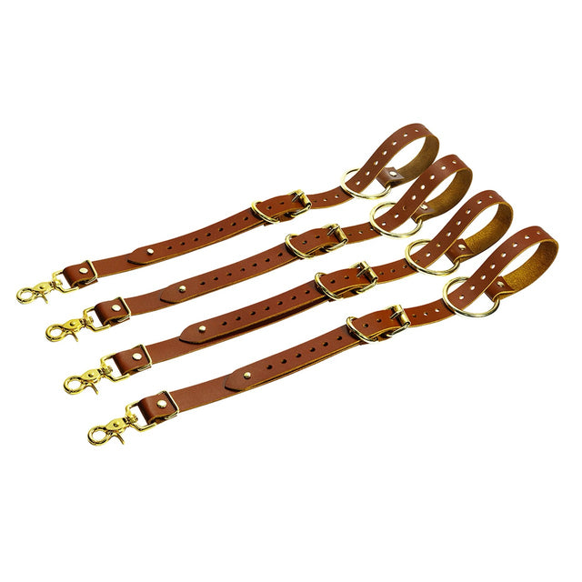 Mocha Leather Adjustable Straps - Bed Restraints