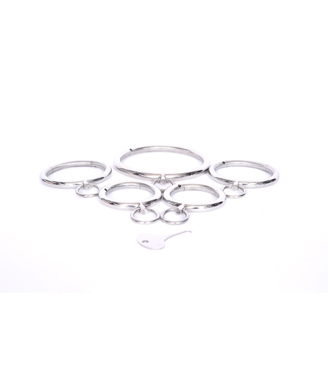 Eris’ Chaotic Caress Rings - Stainless Steel BDSM Ring Set- Dark Desires Boutique