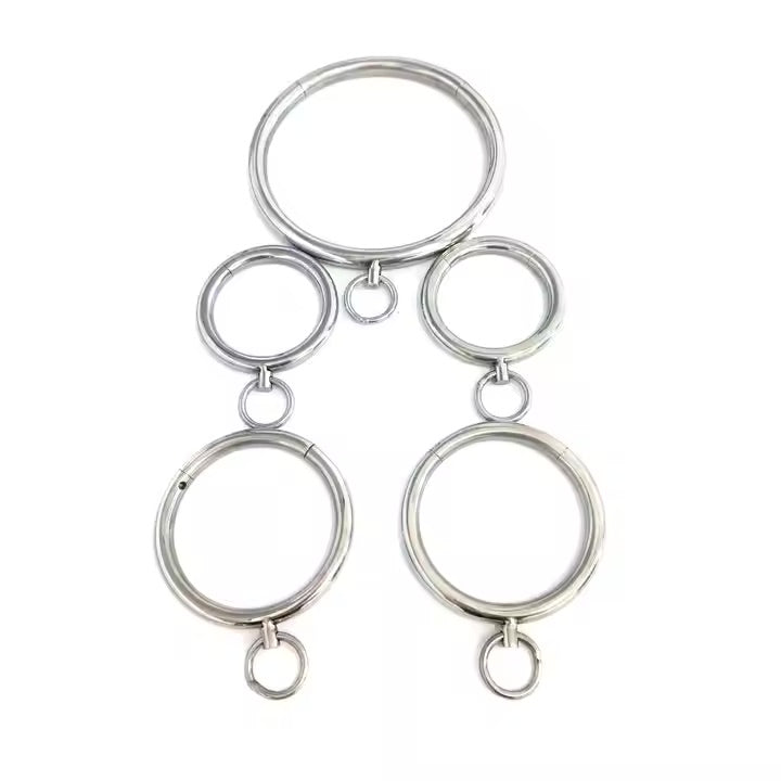 Eris’ Chaotic Caress Rings - Stainless Steel BDSM Ring Set - Dark Desires Boutique