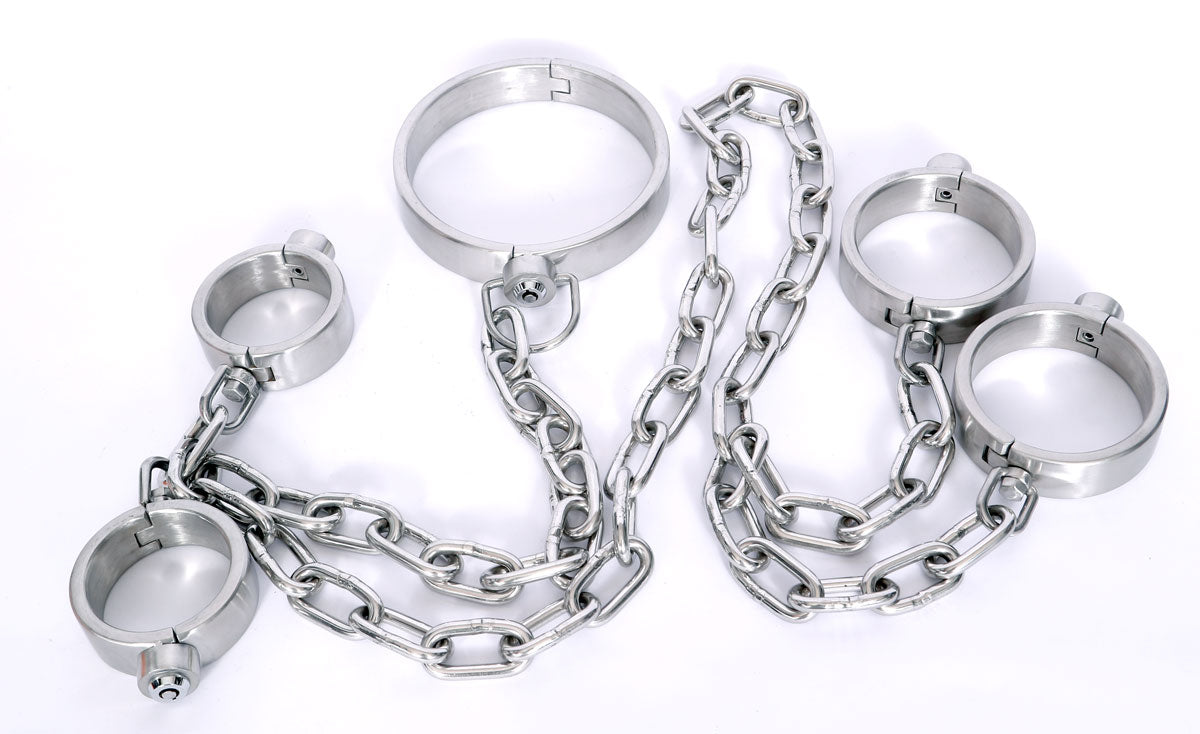 Inanna’s Surrender Chains Bondage Cuffs and Collar Set - Dark Desires Boutique