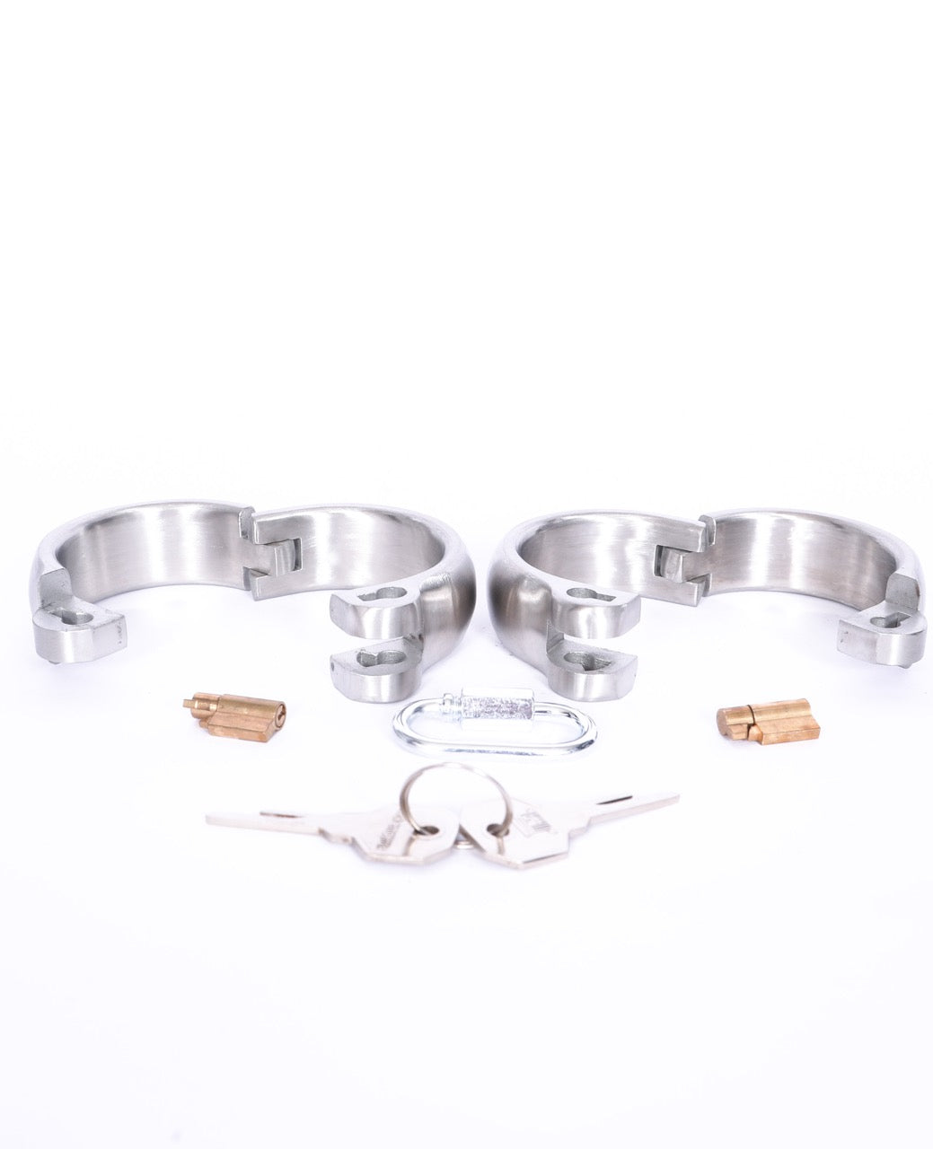 Stainless Steel Locking Wrist Cuffs - Dark Desires Boutique