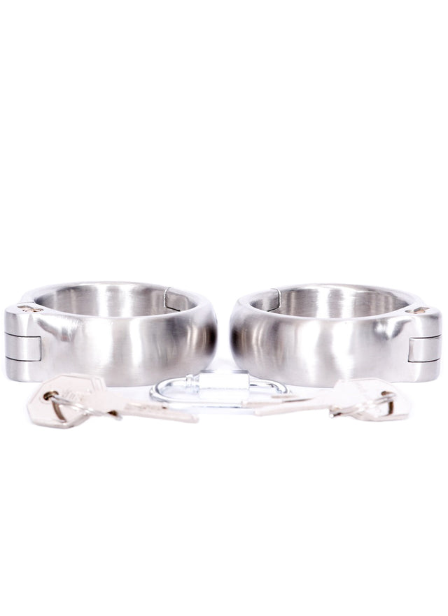 Stainless Steel Locking Wrist Cuffs - Dark Desires Boutique