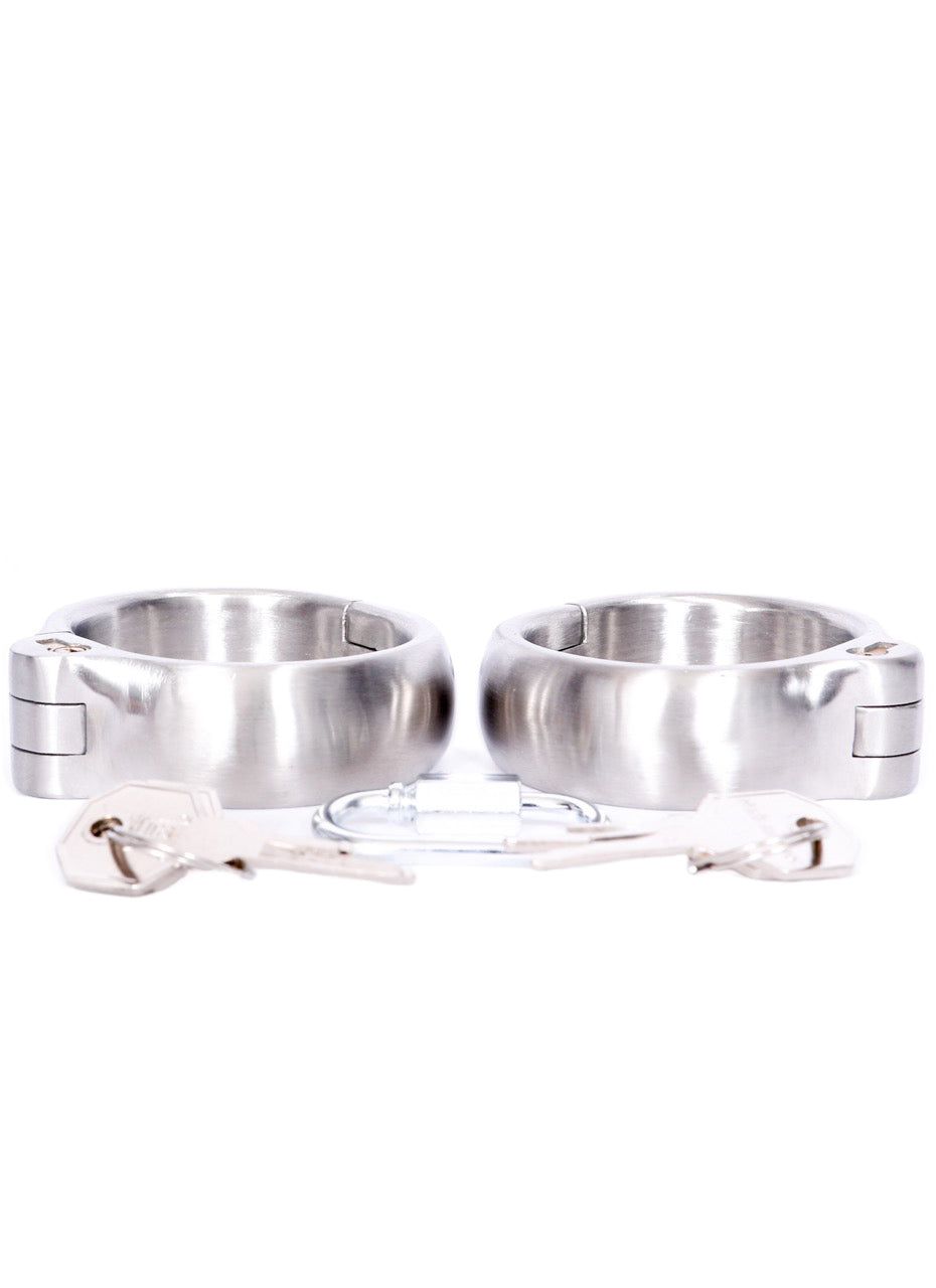 Stainless Steel Locking Wrist Cuffs - Dark Desires Boutique