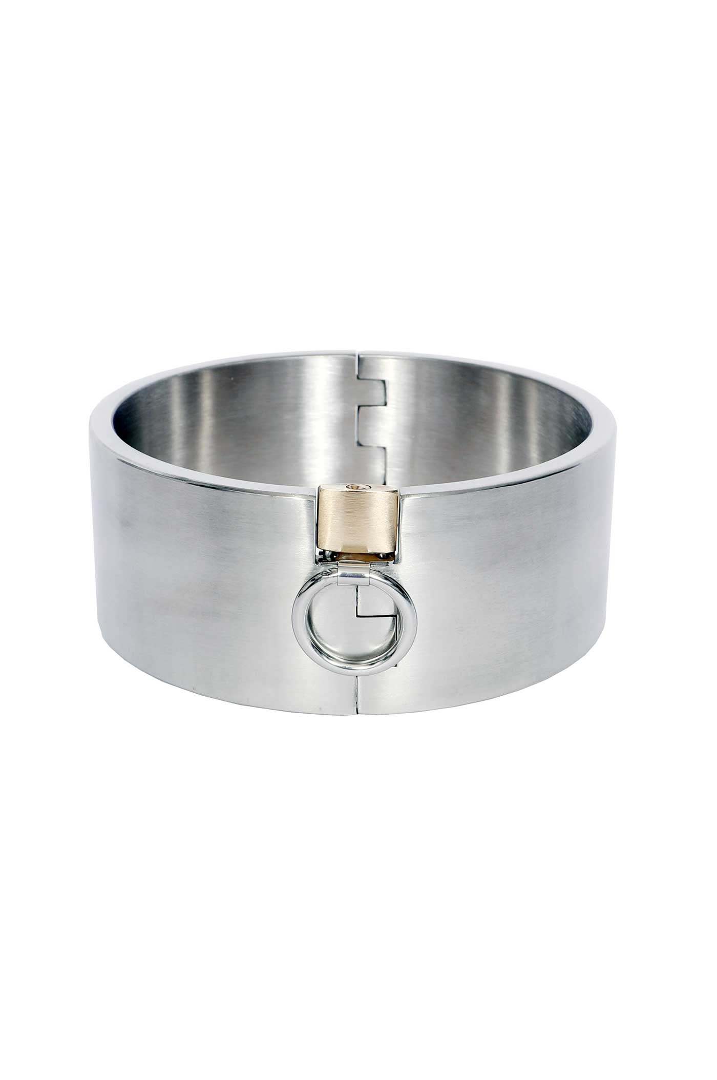 6cm Stainless steel bondage cuffs and collar collection - Dark Desires Boutique