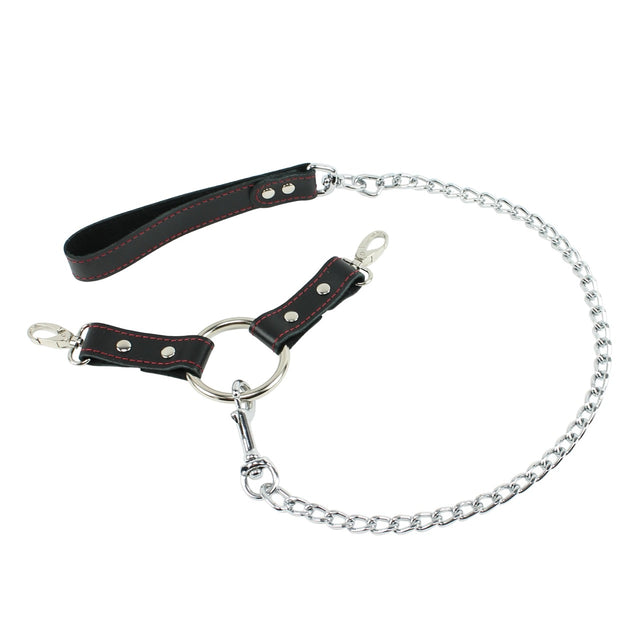 Mandrake Leather 2 Way BDSM Hogtie With Chain Lead - DDB