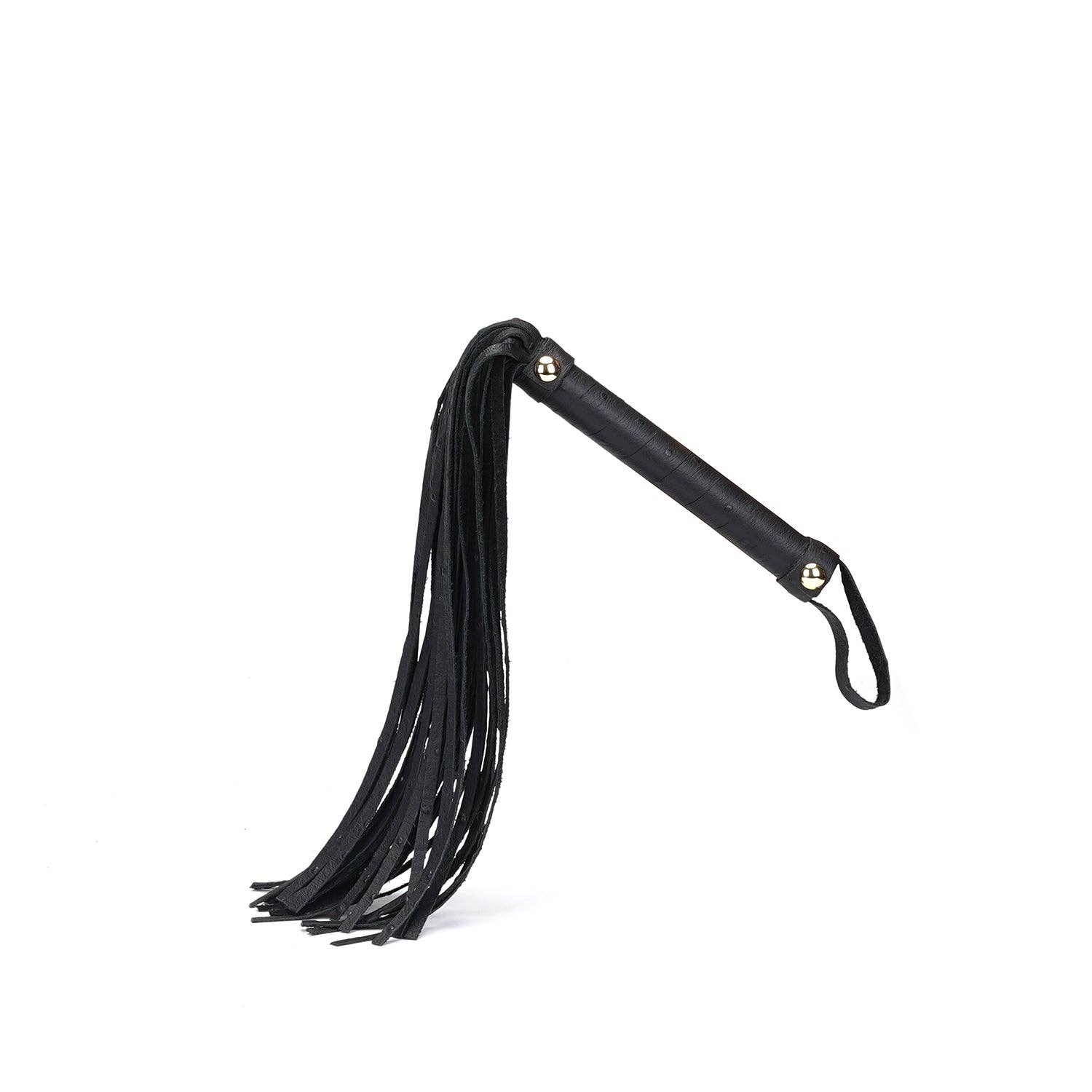 Black Leather Flogger Whip