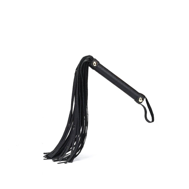 Black Leather Flogger Whip