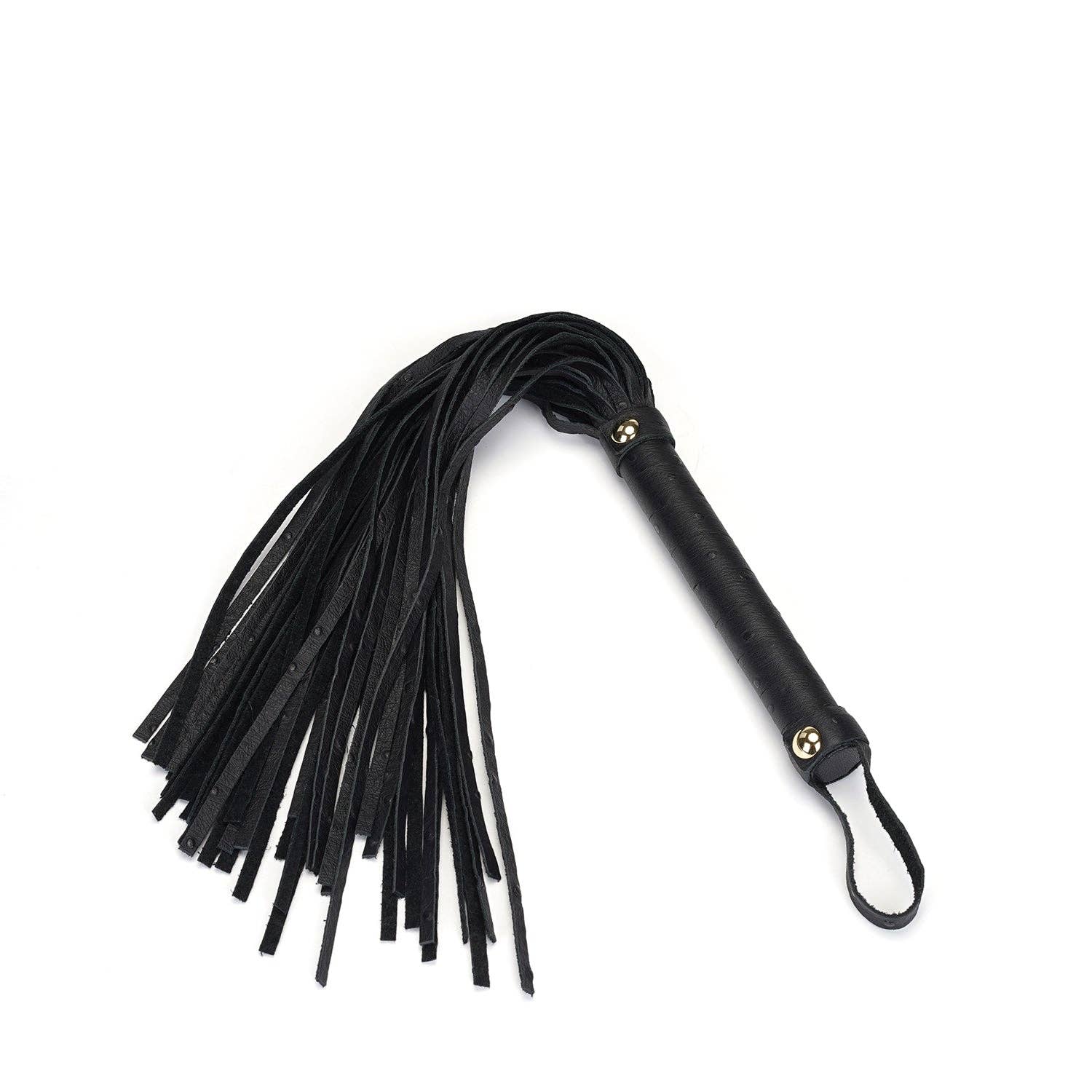Black Leather Flogger Whip