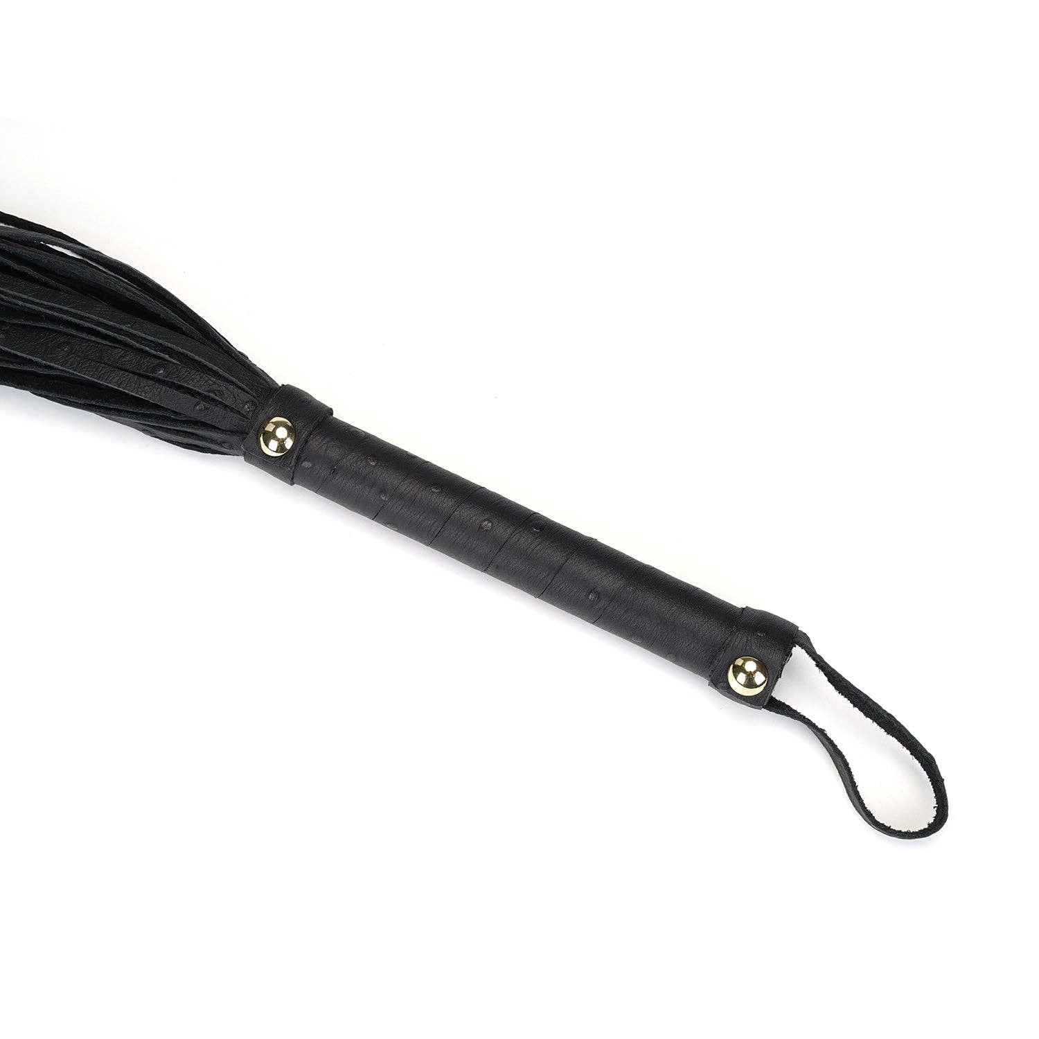 Black Leather Flogger Whip