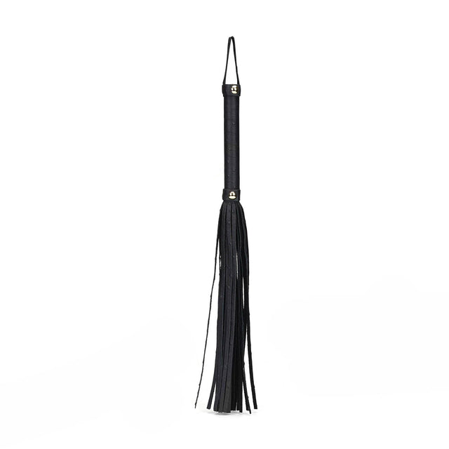 Black Leather Flogger Whip