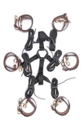 Finn - Mocha Leather 6 Point Under Mattress Bondage Restraint System - DDB