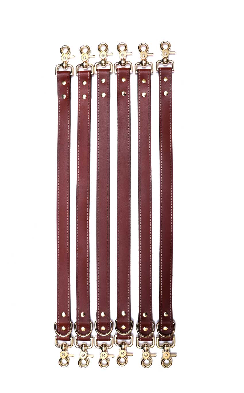Finn - Mocha Leather 6 Point Under Mattress Bondage Restraint System - DDB