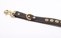 Theodora Black and Gold Leather BDSM Adjustable Y Hogtie - DDB