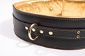 Theodora - Black and Gold Padded Leather BDSM Waist Belt - DDB
