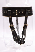 Sonya - Special Edition Metallic Sapphire Leather BDSM Forced Orgasm Belt Attachment - DDB