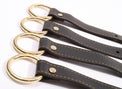 Theodora - Black and Gold Leather BDSM Adjustable Straps - Bed Restraints - DDB