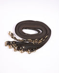 Theodora - Black and Gold Leather 10 Piece Body Strap Set - DDB