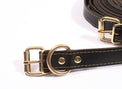Theodora - Black and Gold Leather 10 Piece Body Strap Set - DDB
