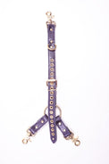 Sonya - Special Edition Metallic Sapphire Leather BDSM Adjustable Y Hogtie - DDB