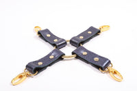 Sonya - Special Edition Metallic Sapphire BDSM Leather Hogtie - DDB