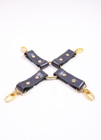 Sonya - Special Edition Metallic Sapphire BDSM Leather Hogtie - DDB