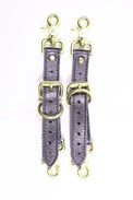 Sonya - Special Edition Metallic Sapphire Leather Adjustable Bondage Garters - DDB