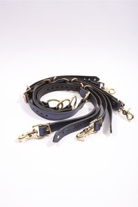 Sonya - Special Edition Metallic Sapphire Leather BDSM Adjustable Straps - Bed Restraints - DDB